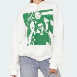 NWT Edikted mono print Pop Art graphic pullover hoodie S
